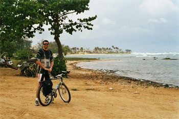 Before the hurricanes wiped out most of the trees, Cyclist J Pavelek stopped here for this picture in 2003
